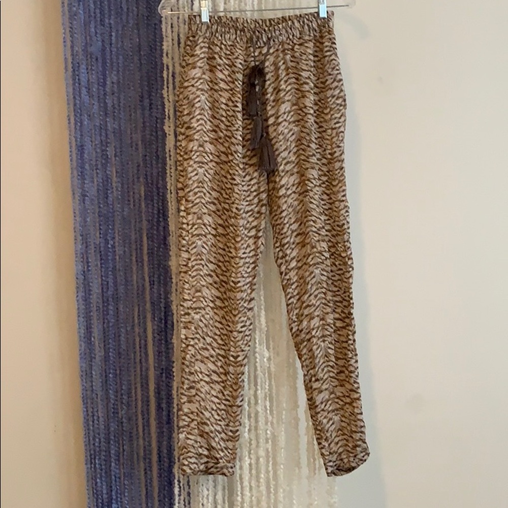 Satin trousers with cinched bottom
